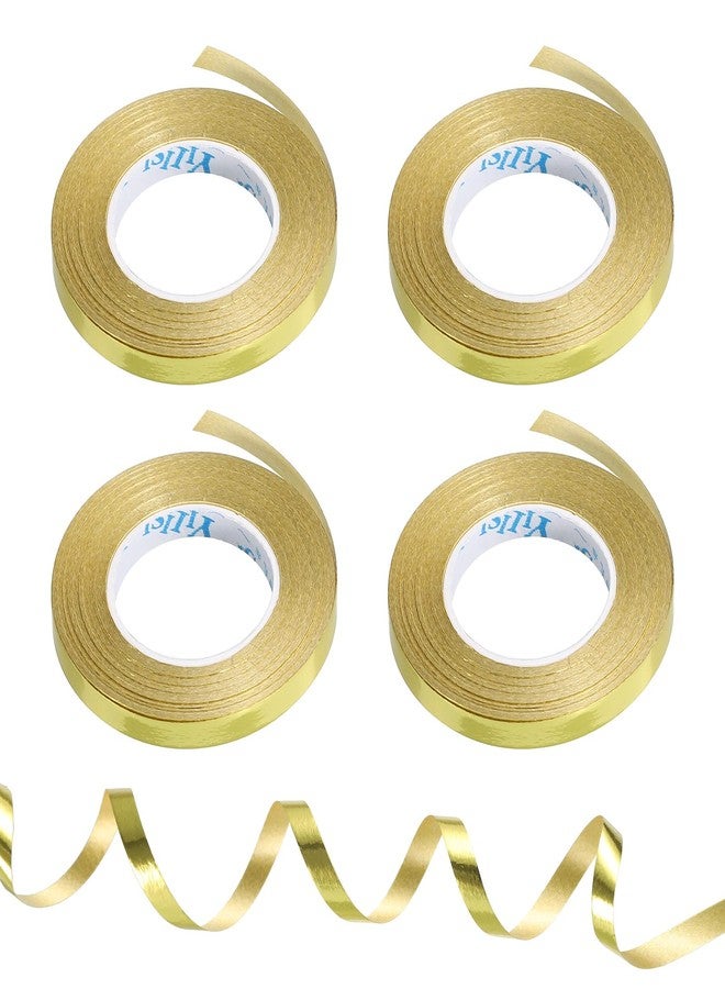 PATIKIL 4pcs Curling Ribbon Crimped Balloon String Shiny Metallic 3/16 inch 11 Yards Iridescent for Party Decoration Gift Wrapping Crafts Gold - Image 1
